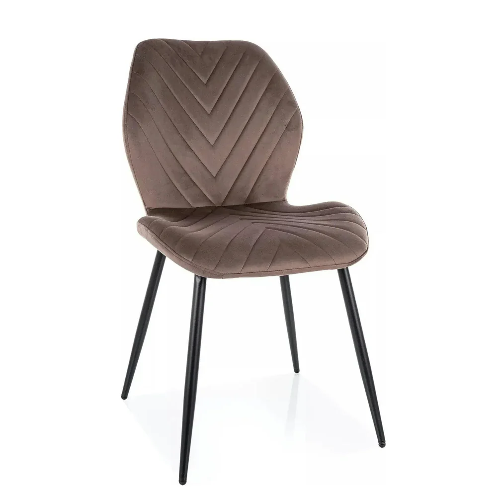 Scaune - Scaun MIKE – 48x56x86 cm, cappucino / negru, stofă catifelată / metal