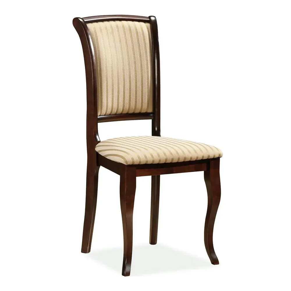 Scaune - Scaun MN-SC – 45x42x96 cm, bej lucios / nuc închis, stofă / lemn