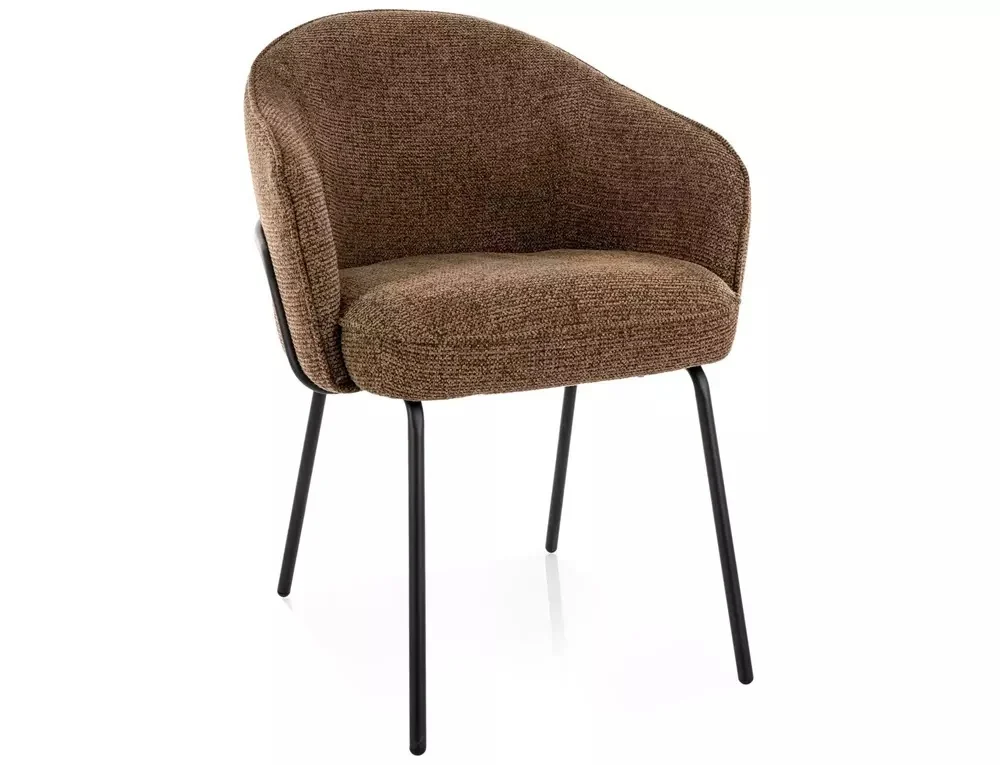 MOBILA - Scaun NAO NOELLE – 51x60x82 cm, cappuccino 45 / negru mat