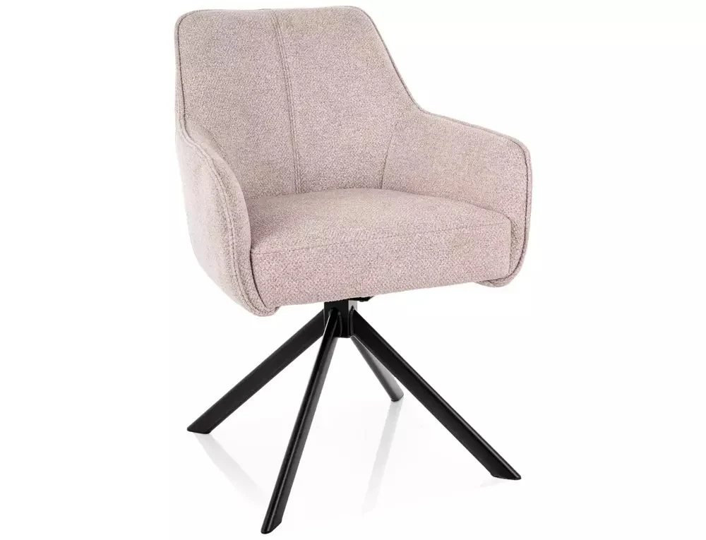 MOBILA - Scaun NOTTI LEO – 50x55x83 cm, bej deschis / negru mat