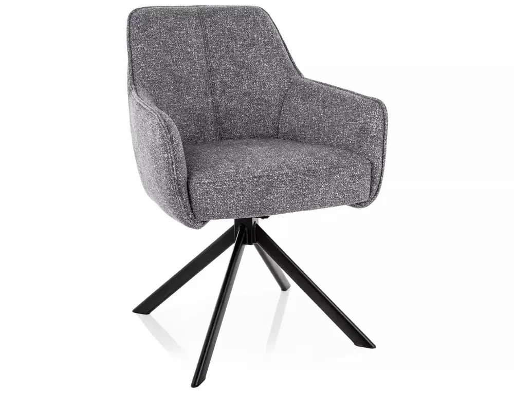 MOBILA - Scaun NOTTI LEO – 50x55x83 cm, gri  / negru mat