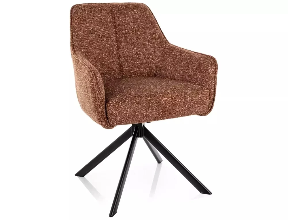 MOBILA - Scaun NOTTI LEO – 50x55x83 cm, camel / negru mat