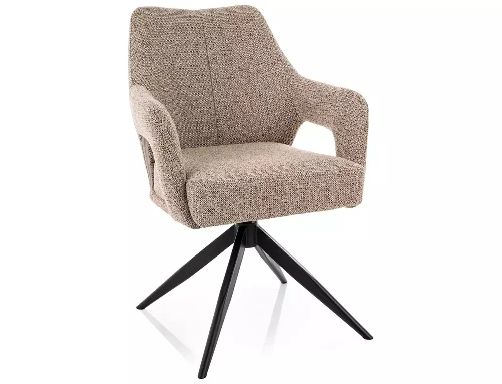 MOBILA - Scaun OLSEN NOELLE – 48x59x86 cm, bej inchis / negru mat