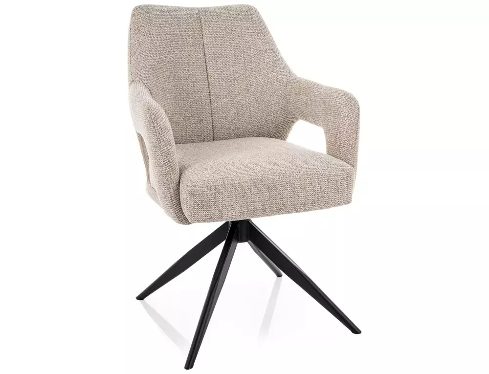 MOBILA - Scaun OLSEN NOELLE – 48x59x86 cm, bej / negru mat