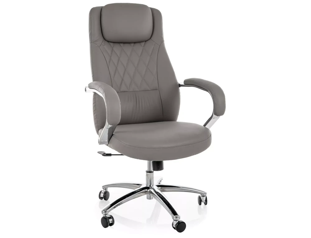 Scaune de bar - Scaun Q-07 – H116-124xL68xA75 cm, gri / argintiu, piele ecologică / metal