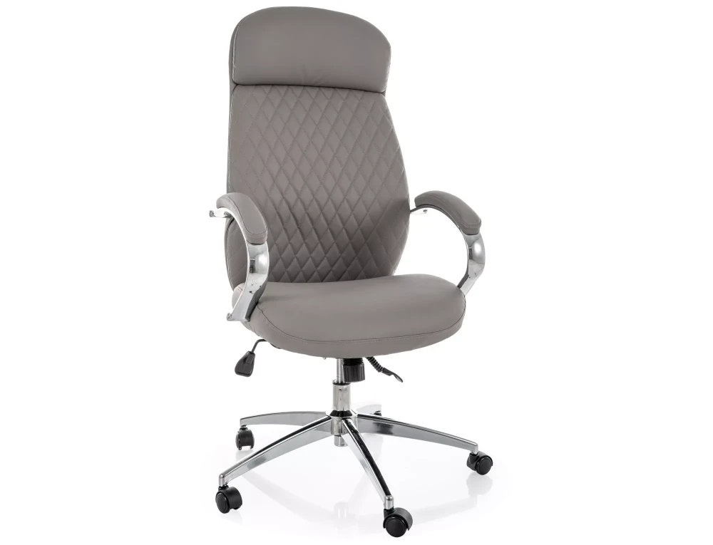 Scaune de birou - Scaun Q-09 – H118-126xL64xA63 cm, gri / argintiu, piele ecologică / metal