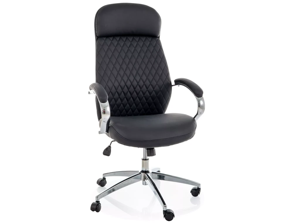Scaune de birou - Scaun Q-09 – H118-126xL64xA63 cm, negru / argintiu, piele ecologică / metal