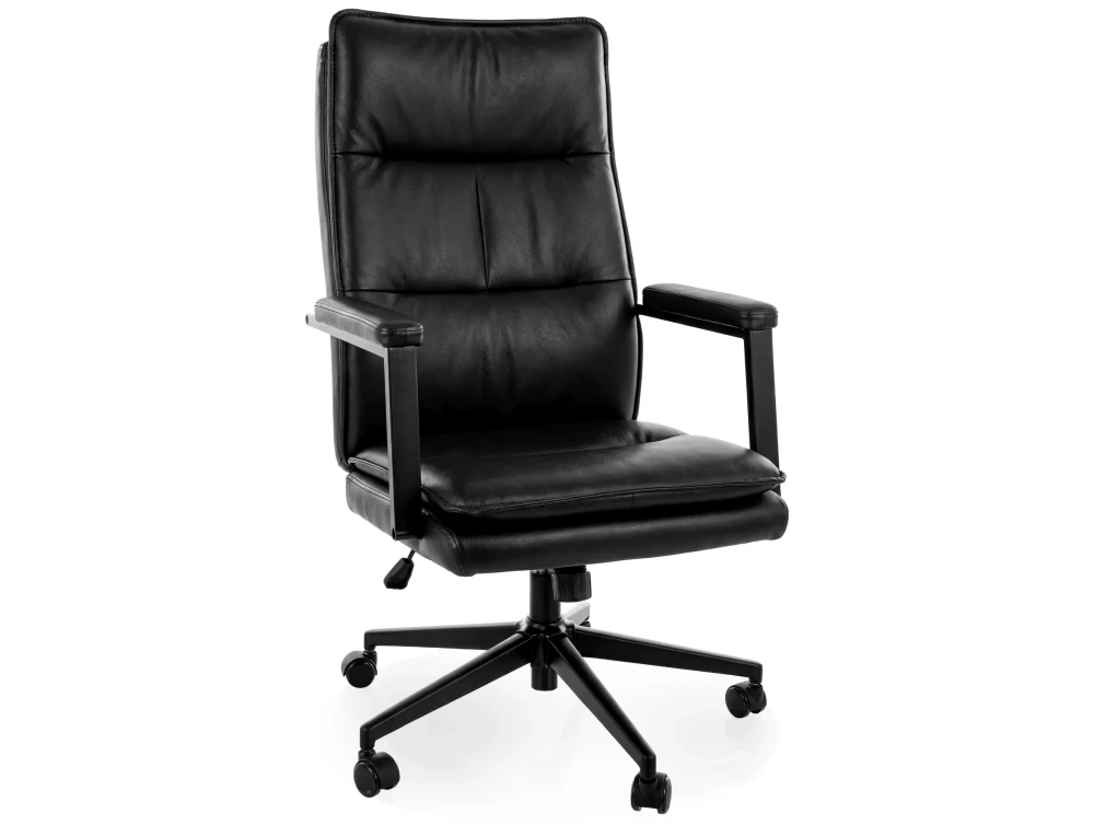 Scaune de birou - Scaun Q-091 – H111-119xL62xA70 cm, negru / negru, piele ecologică / metal