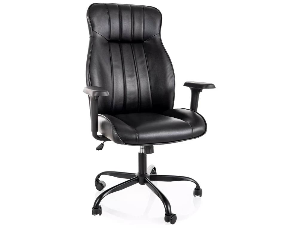 Scaune de birou - Scaun Q-093 – H112-122xL70xA69 cm, negru / negru, piele ecologică / metal