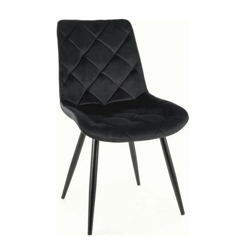 Scaune - Scaun RALPH – 51x42x88 cm, negru, stofă catifelată / metal