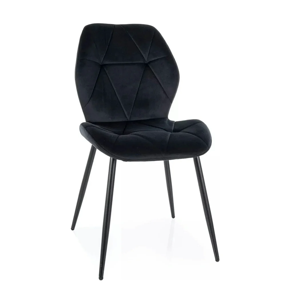 Scaune - Scaun RICK – 48x56x86 cm, negru / negru, stofă catifelată / metal