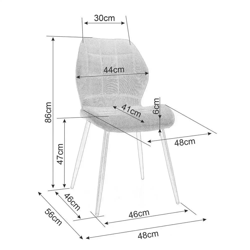 Scaune - Scaun RICK – 48x56x86 cm, gri Bluvel 14 / negru, stofă catifelată / metal