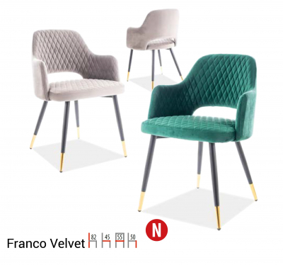 Scaun Franco Velvet Gri – l55 x A45 x H82 cm [1]
