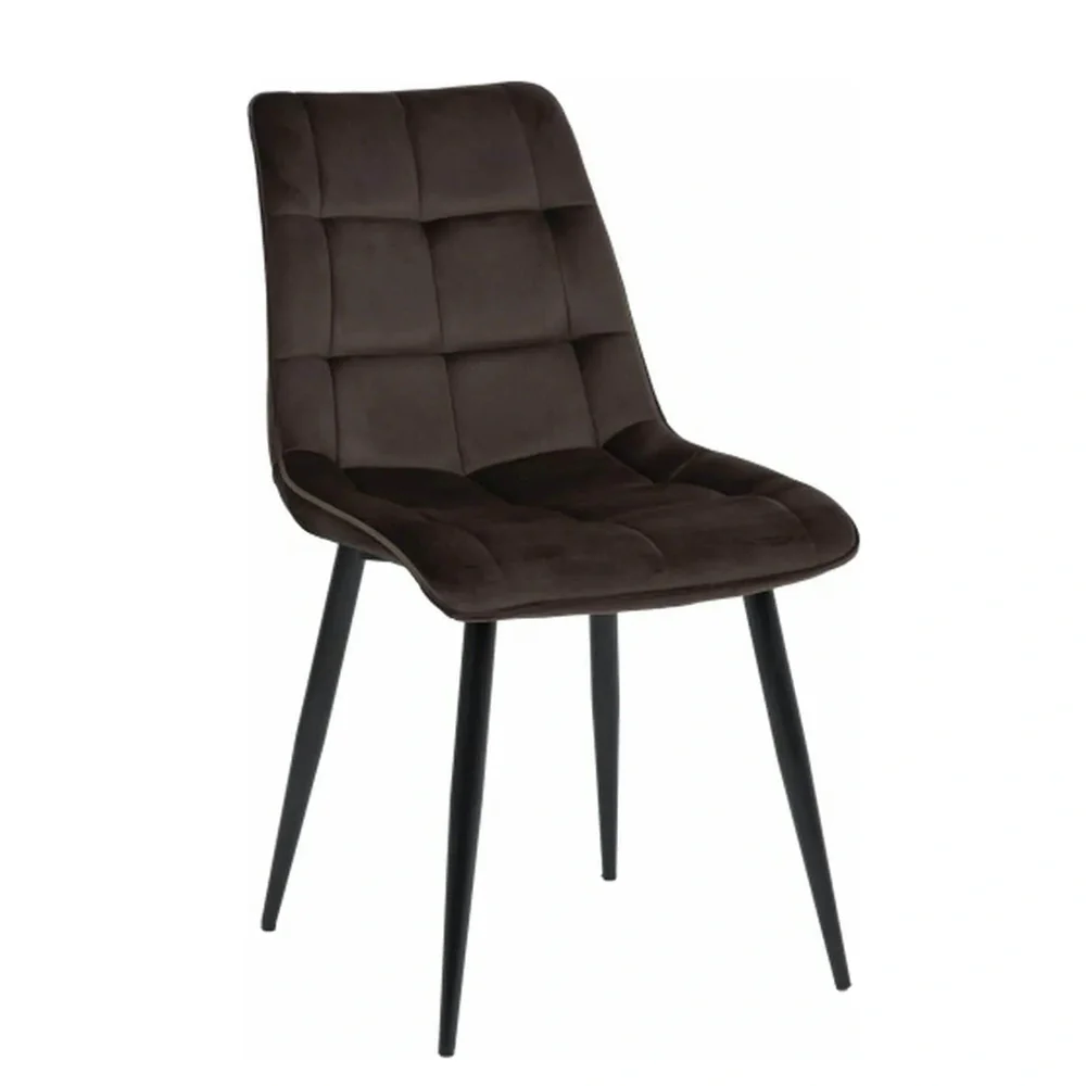 Scaune - Scaun CHIC – 50x58x88 cm, maro / negru, stofă catifelată / metal