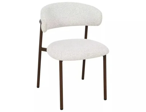 MOBILA - Scaun tapițat Elton II 255 - 56x46x80 cm , bej deschis/nuc