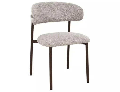 MOBILA - Scaun tapițat Elton II 253 - 56x46x80 cm , bej /nuc