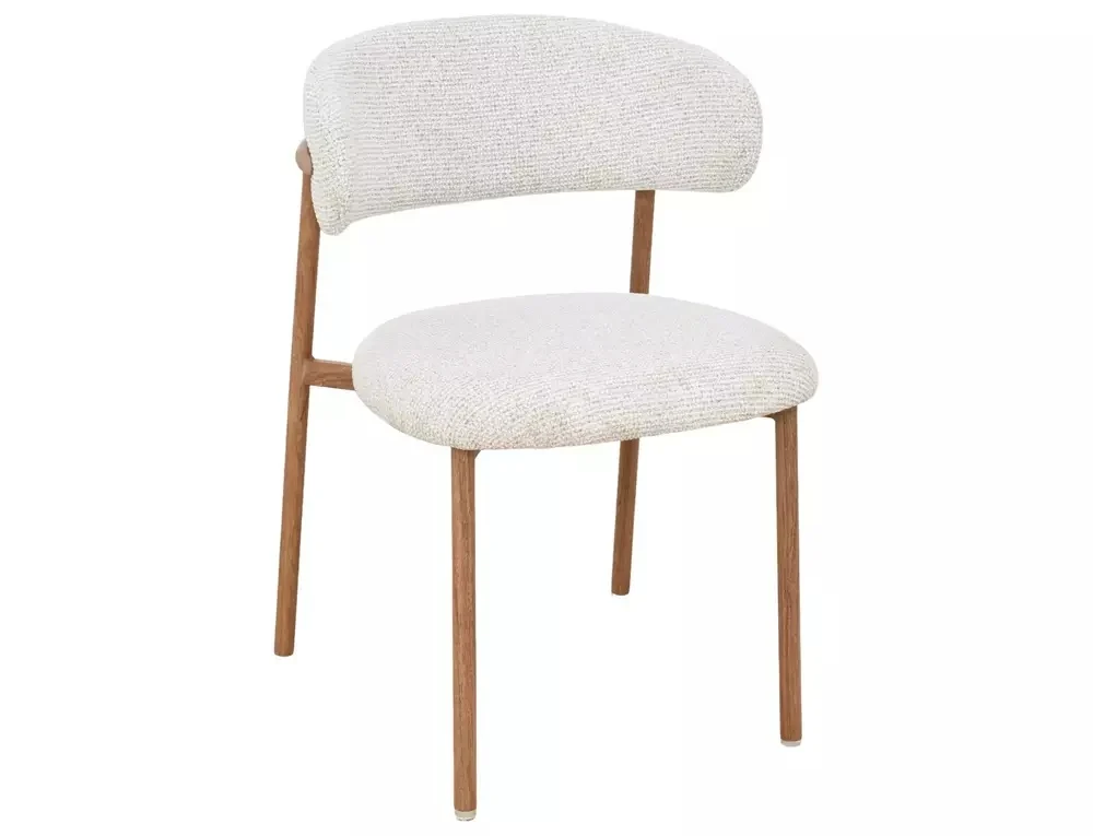 MOBILA - Scaun tapițat Elton II 253 - 56x46x80 cm , bej deschis/stejar