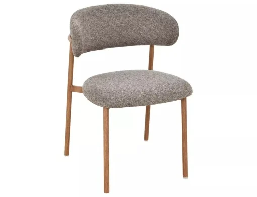 MOBILA - Scaun tapițat Elton II 256 - 56x46x80 cm , cappuccino/stejar