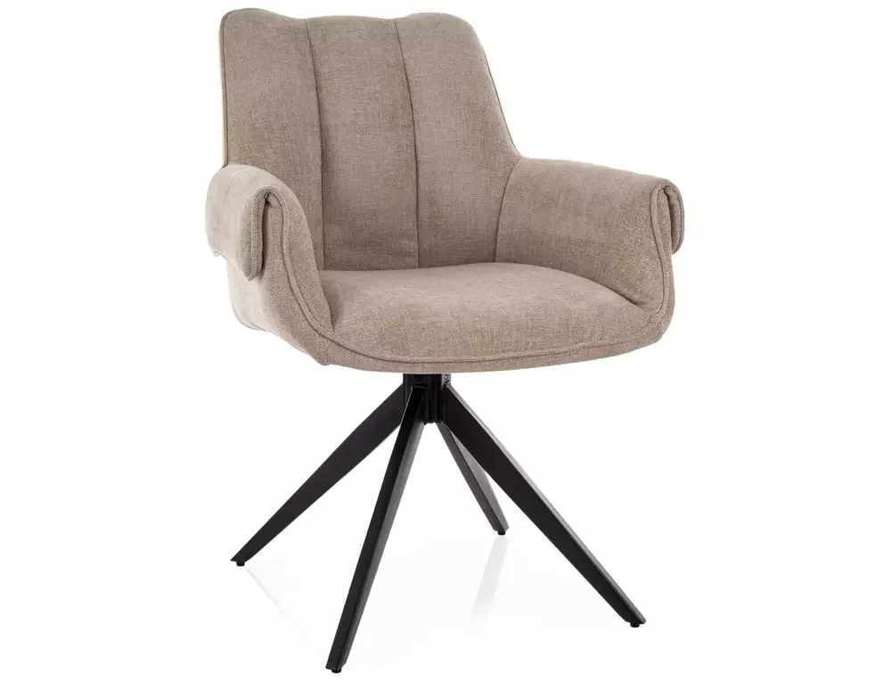 MOBILA - Scaun tapițat GIO – 49x62x86 cm, bej / negru mat