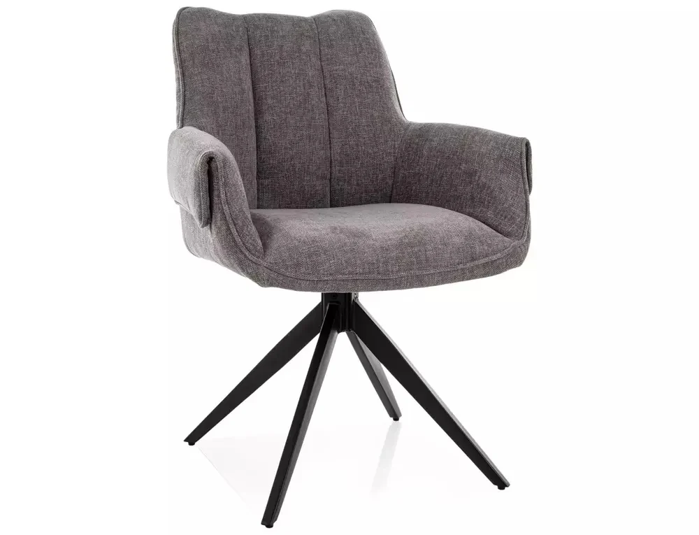 MOBILA - Scaun tapițat GIO – 49x62x86 cm, gri / negru mat