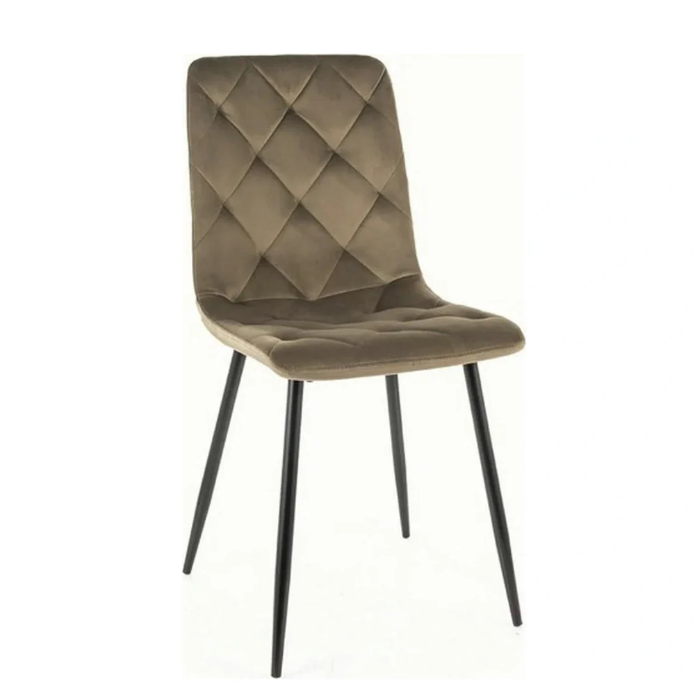 Scaune - Scaun JERRY – 45x39x91 cm, verde măslin / negru, stofă catifelată / metal