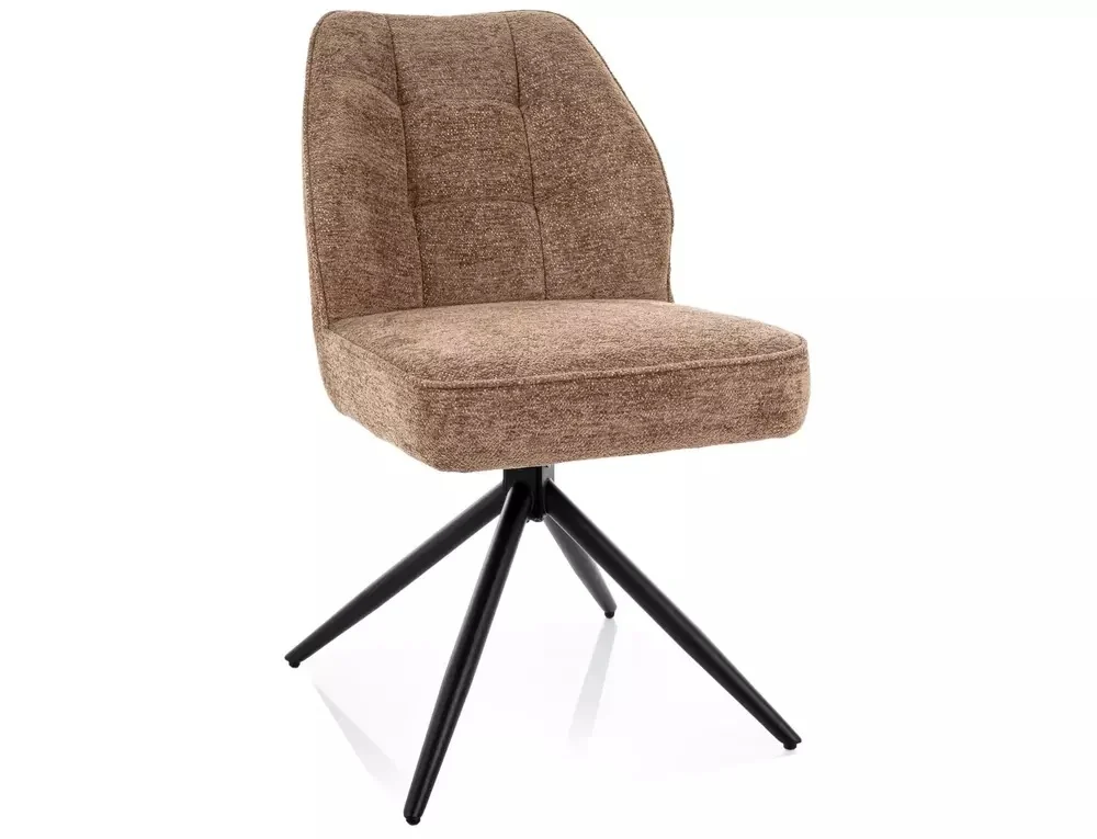 MOBILA - Scaun tapițat JOHN RAVEN – 51x47x83 cm, latte 34 / negru mat