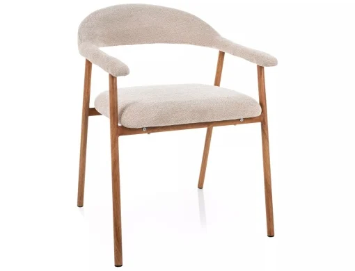 MOBILA - Scaun tapițat Lagos D Raven -  49x57x76 cm, bej 24 / stejar