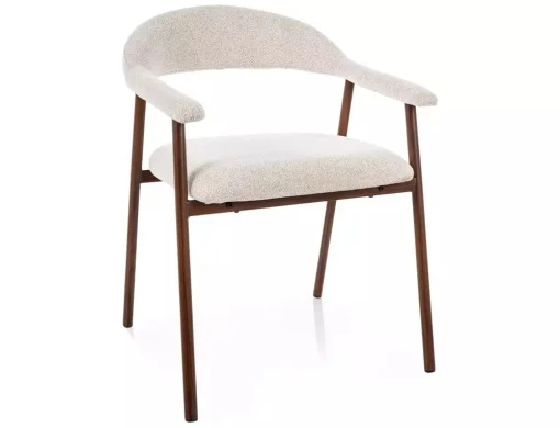 MOBILA - Scaun tapițat Lagos D Raven -  49x57x76 cm, bej deschis 22 / nuc