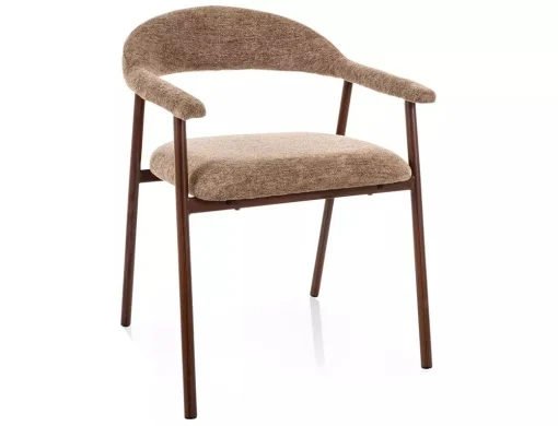 MOBILA - Scaun tapițat Lagos D Raven - 49x57x76 cm, latte 34 / nuc