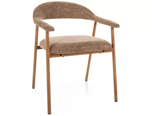 MOBILA - Scaun tapițat Lagos D Raven - 49x57x76 cm, latte 34 / stejar