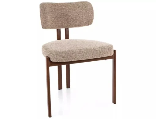 MOBILA - Scaun tapitat Misaki D 253 bej/nuc - H81 cm