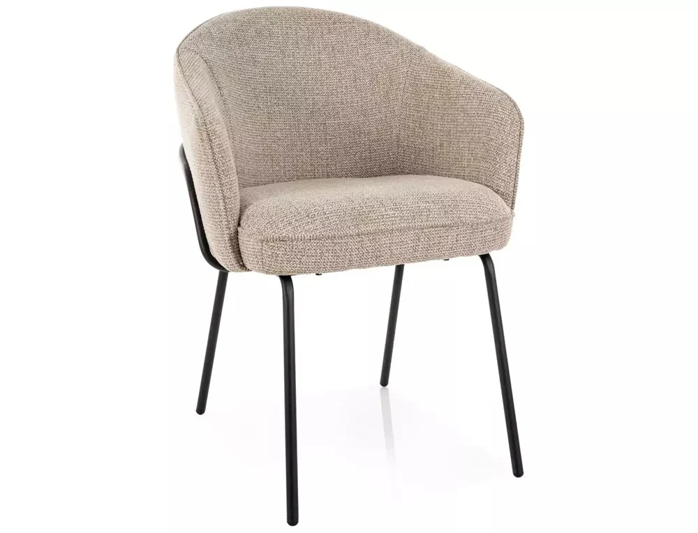 MOBILA - Scaun tapițat NAO NOELLE – 51x60x82 cm, bej 30 / negru mat