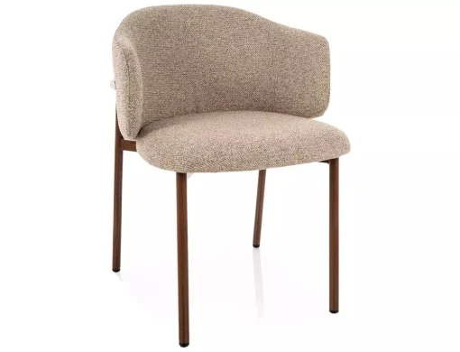 MOBILA - Scaun tapițat OSAKA D 253 – 54x48x77 cm, bej 253 / nuc