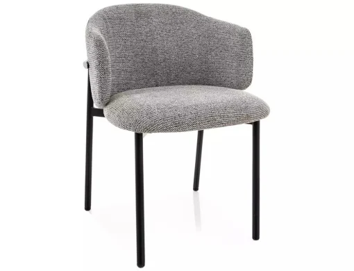 MOBILA - Scaun tapițat OSAKA 254 – gri / negru mat, 54x48x77 cm