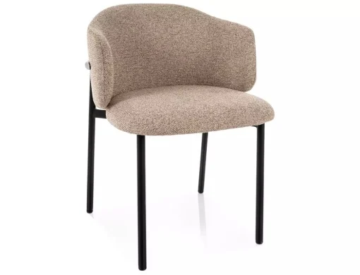 MOBILA - Scaun tapițat OSAKA 253 – 54x48x77 cm, bej 253 / nuc