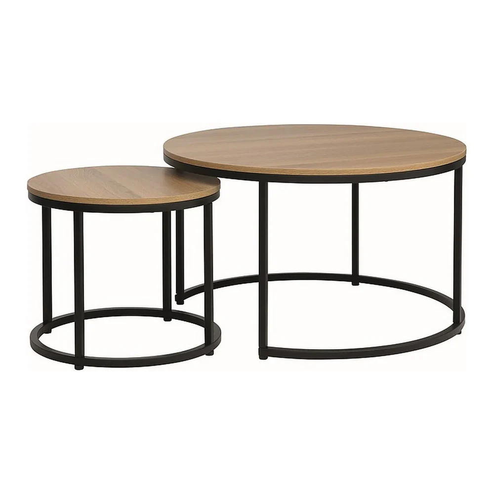 Mese - Set 2 masute cafea DION - D80/48 x 48/42 cm - PAL laminat/metal