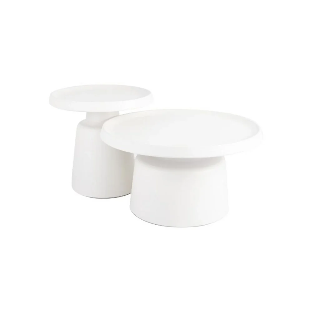 Mese - Set 2 masute RODOS, 50x50 cm / 70x40 cm - gri deschis, metal