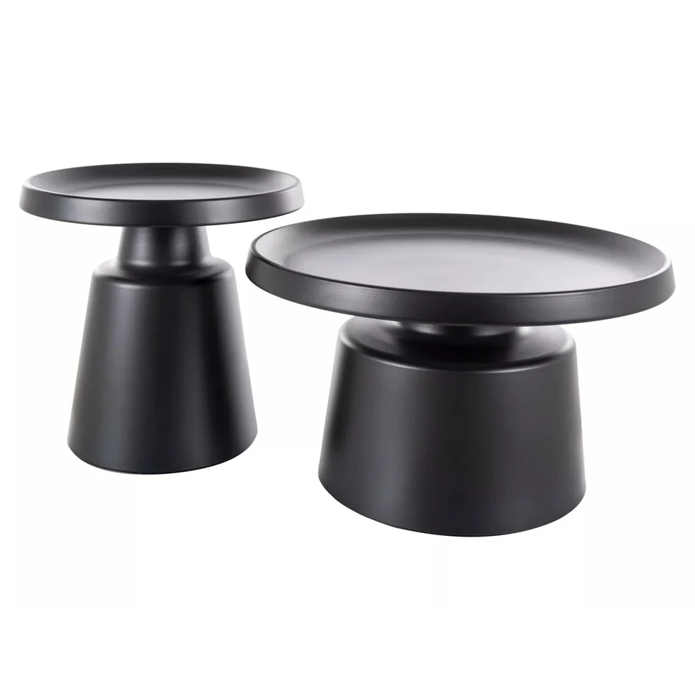 Mese - Set 2 masute RODOS, 50x50 cm / 70x40 cm - negru