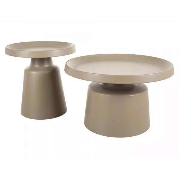 Mese - Set 2 masute RODOS D70/50xH39/48cm - Metal Bej mat