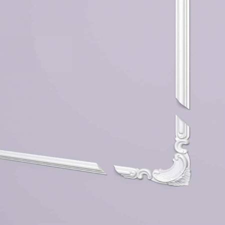 Caroiaj-Coltar polistiren - Set coltar decorativ accesoriu Z101 pentru profil Z10 - 4 buc.