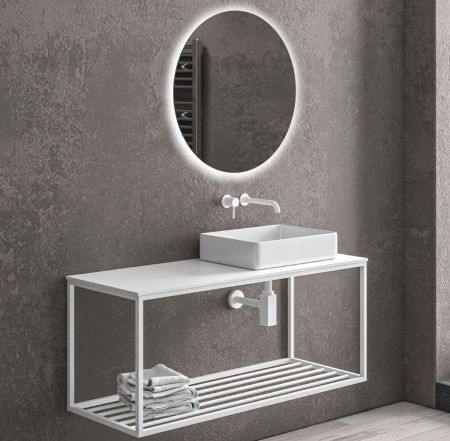 DOTARI BAIE - Set de baie NEW SOSPENSO 120 Metallico, BIANCO OPACO