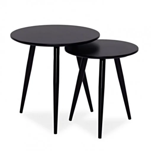 Mese - Set mese cafea Cleo negru - d 50-45 x d 40-50 cm
