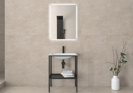Colectia NEW TERRA - Set mobilier baie NEW TERRA 60 - Metallico, Nero