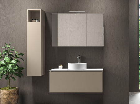 Colectia SPACE - Set mobilier baie SPACE 100 SAND, Surface Solid