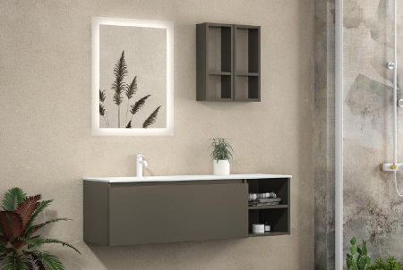 Colectia SPACE - Set mobilier baie SPACE 135, Cement Green