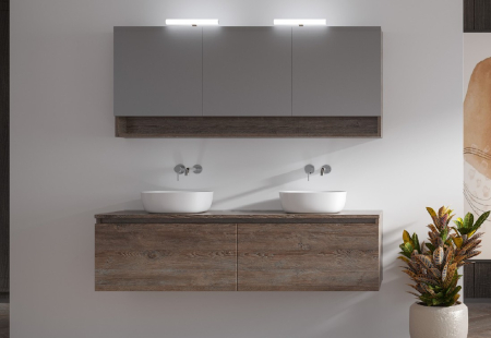 Colectia SPACE - Set mobilier baie SPACE 155 PINE BROWN