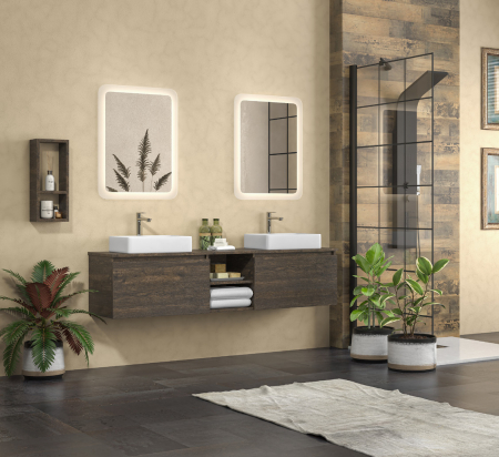 Mobilier baie - Set mobilier baie SPACE 175 MARRONE DARK