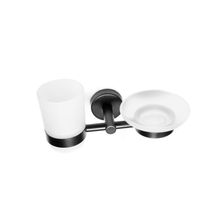 Colectia Uno - Suport pentru sapun si periuta de dinti 185355 NERO OPACO UNO