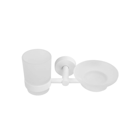 Colectia Uno - Suport pentru sapun si periuta de dinti 185366 BIANCO OPACO UNO