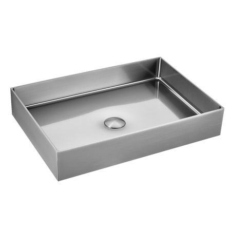 Obiecte Sanitare - Vas Lavoar SATURN - 550x380x100mm, Brushed Steel